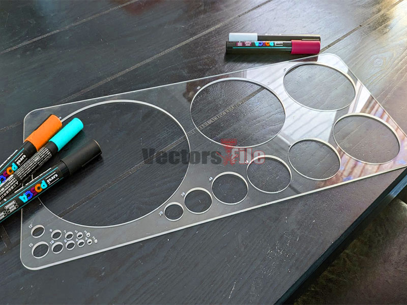 Laser Cut Acrylic Drafting Circle Gauge Template