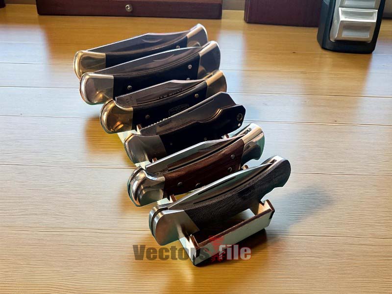 Laser Cut Wooden Pocket Knife Display Stand