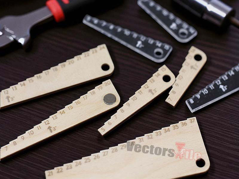 Laser Focus Depth Step Gauge Template for Laser Cutting and Engraving