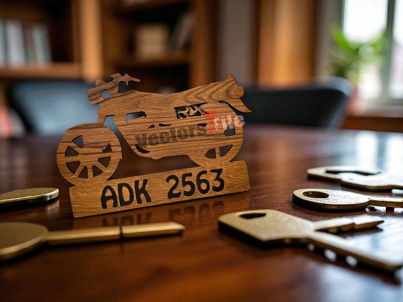 Laser Cut Customized Bike Shape Keychain Design