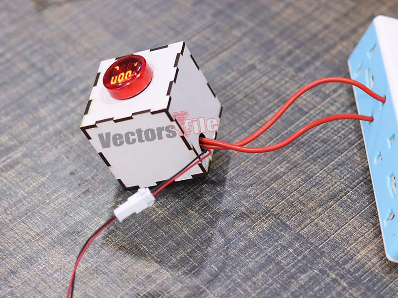 Laser Cut Wooden Ampere Meter Box Design