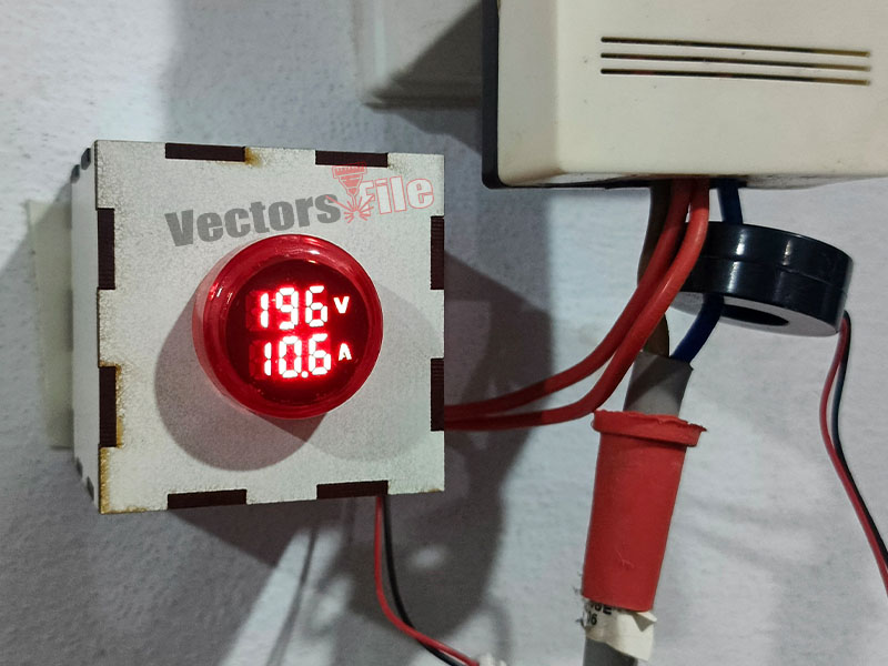 Laser Cut Wooden Ampere Meter Box Design
