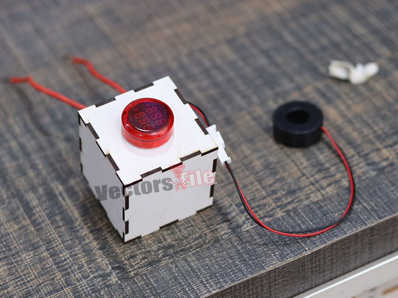 Laser Cut Wooden Ampere Meter Box Design