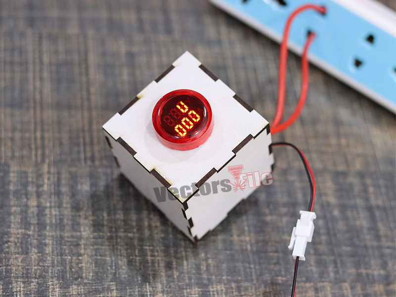 Laser Cut Wooden Ampere Meter Box Design