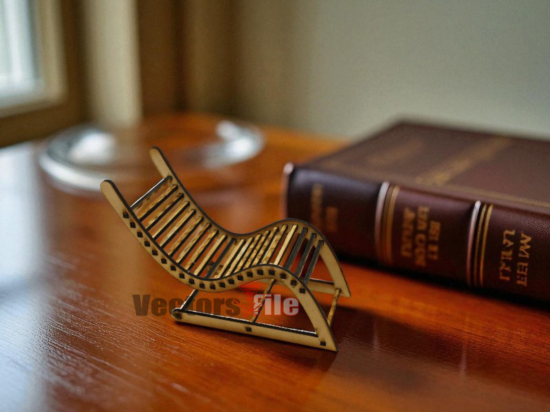 Laser Cut Modern Miniature Chair Model for Dollhouse Furniture Template