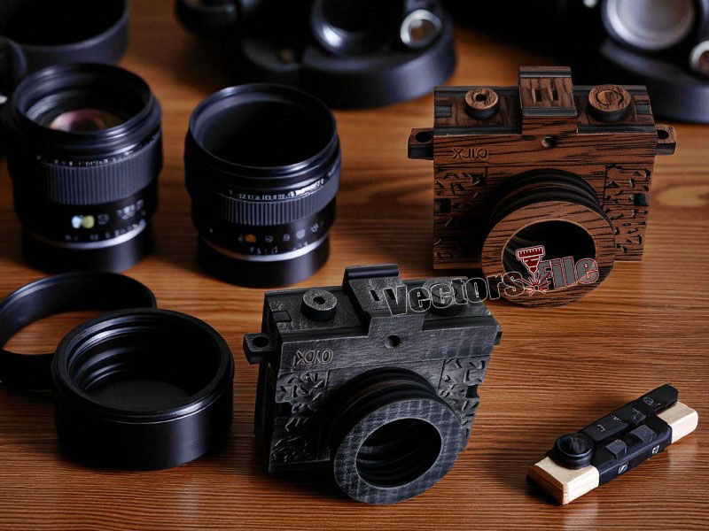 Laser Cut Miniature Camera Design Toy Model Kits for Decor Idea