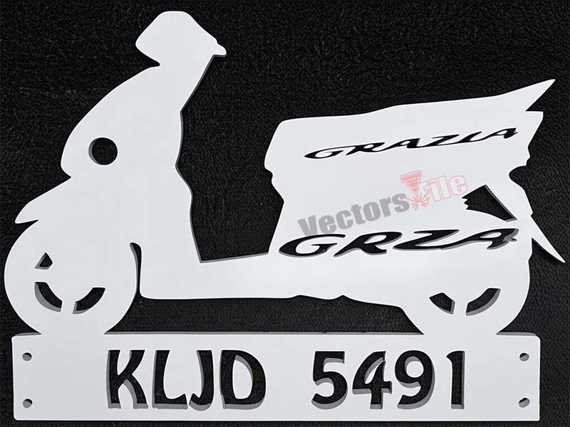 Laser Cut Scooter Shaped Acrylic Keychain Design