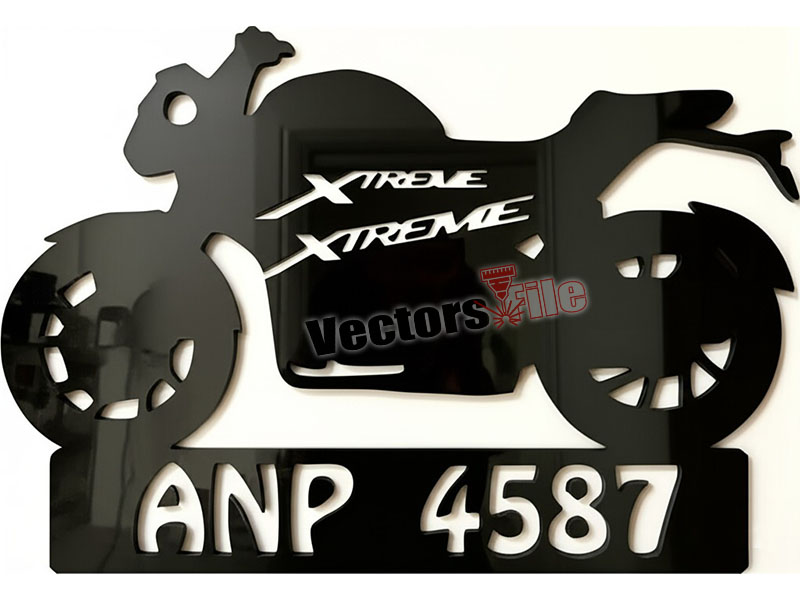Motorcycle Shaped Laser Cut Acrylic Keychain Design