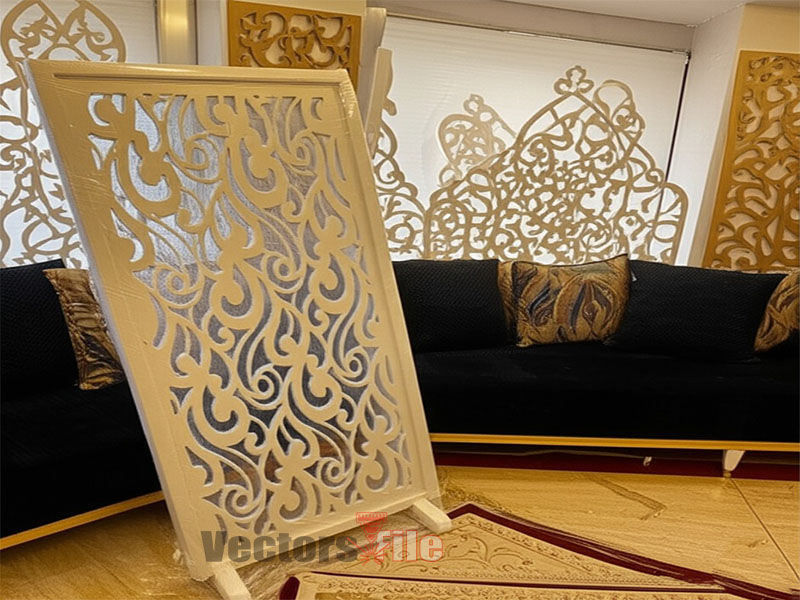 Laser Cut Privacy Screen Jali Pattern Design