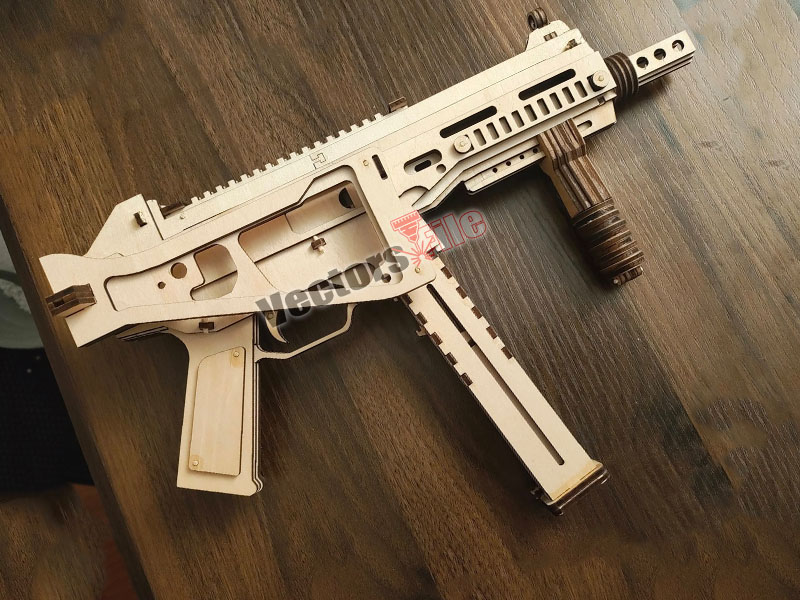 Laser Cut UMP 45 Toy Machine Gun 3D Wooden Puzzle Model Kit