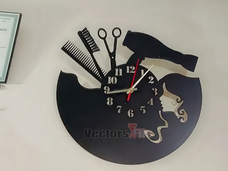 Laser Cut Beauty Salon Wall Clock Template
