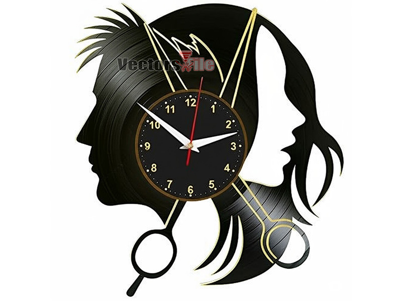 Laser Cut Beauty Hair Salon Wall Clock Decor Ideas