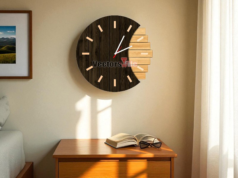 Laser Cut Modern Wall Clock Design for Room Wall Decor Idea