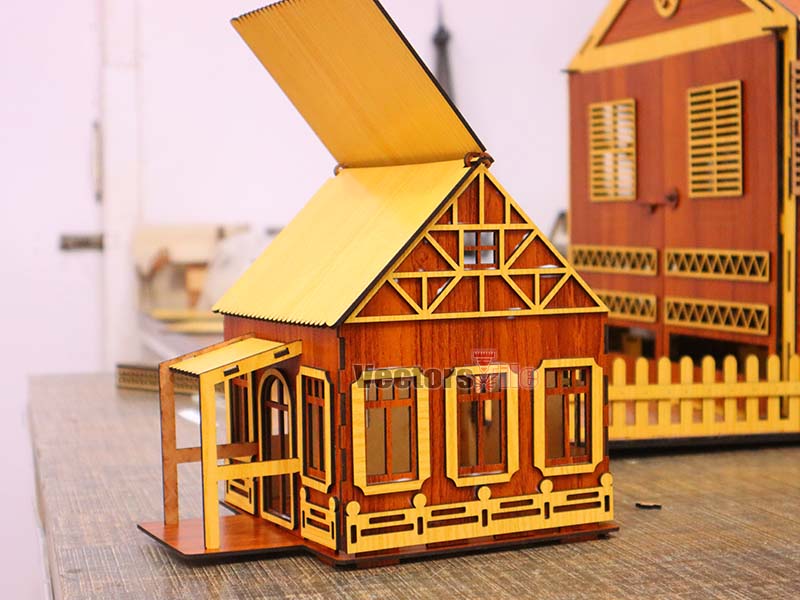 Laser Cut House Shaped Gift Box Design