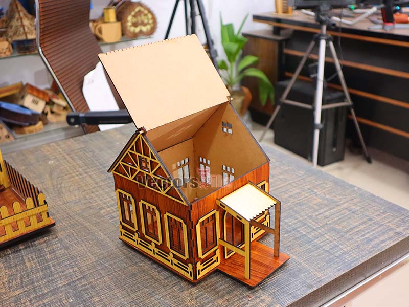 Laser Cut House Shaped Gift Box Design