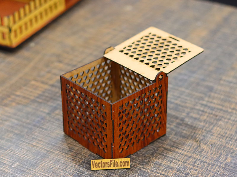 Laser Cut Heart Pattern Gift Box Design Wooden Jewelry Box