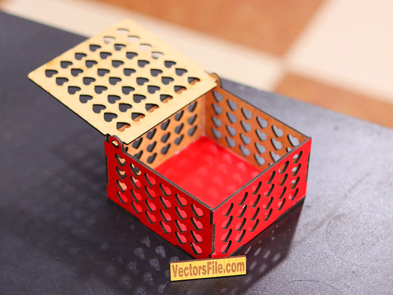 Laser Cut Square Shape Jewelry Box Chocolate Gift Box Design