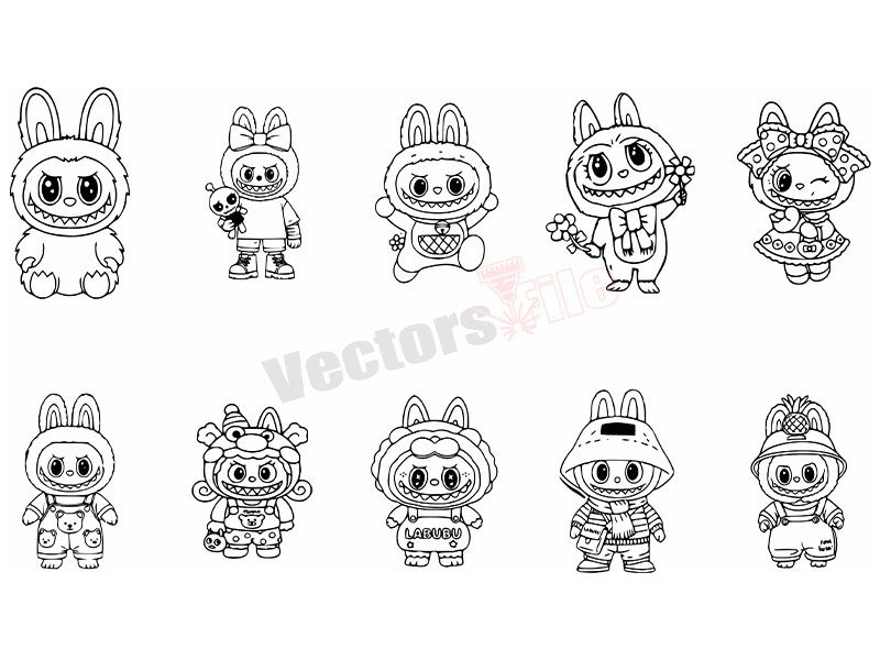 Laser Cut Labubu Doll Keychain Template