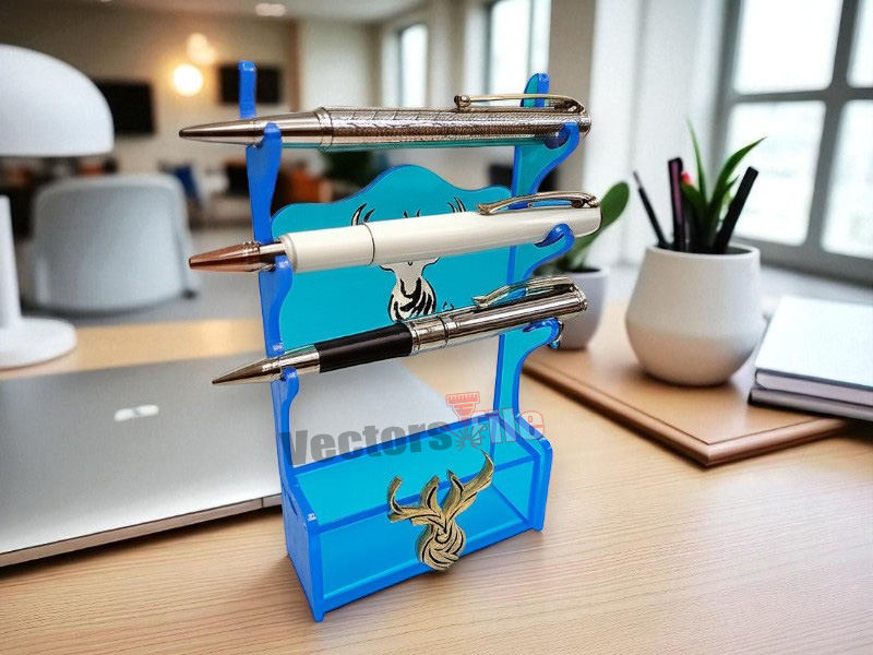 Sword Stand Shape Laser Cut Acrylic Pen Holder Display Stand for Office Desk