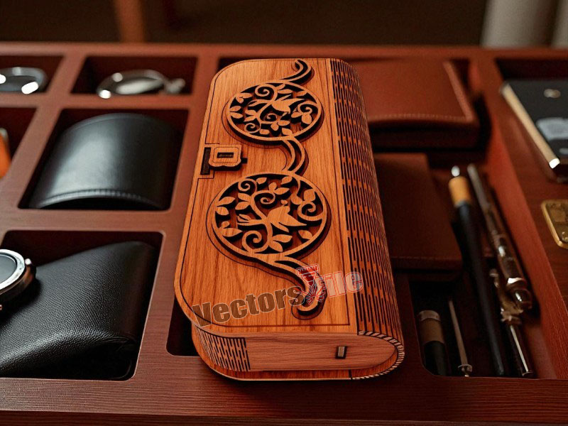 Laser Cut Glasses Case Wooden Sunglasses Gift Box Template