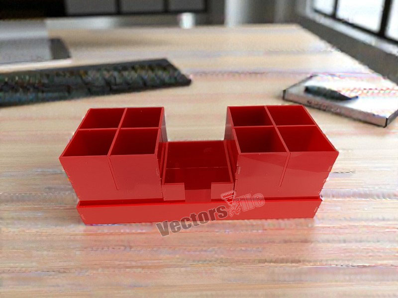 Laser Cut Acrylic Office Desk Stationery Organizer Boxes with Tray