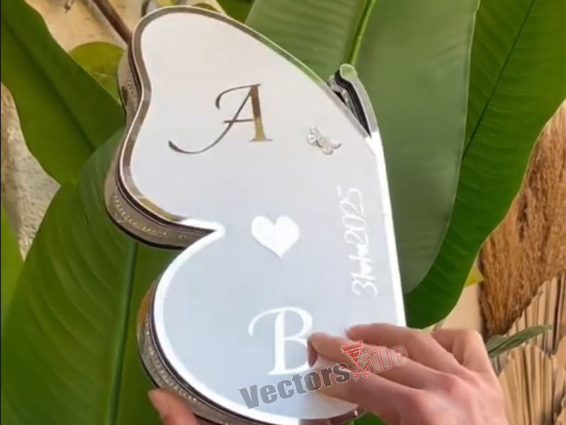 Butterfly Thumb Board Nikah Frame Laser Cut Acrylic Nikkah Book Butterfly