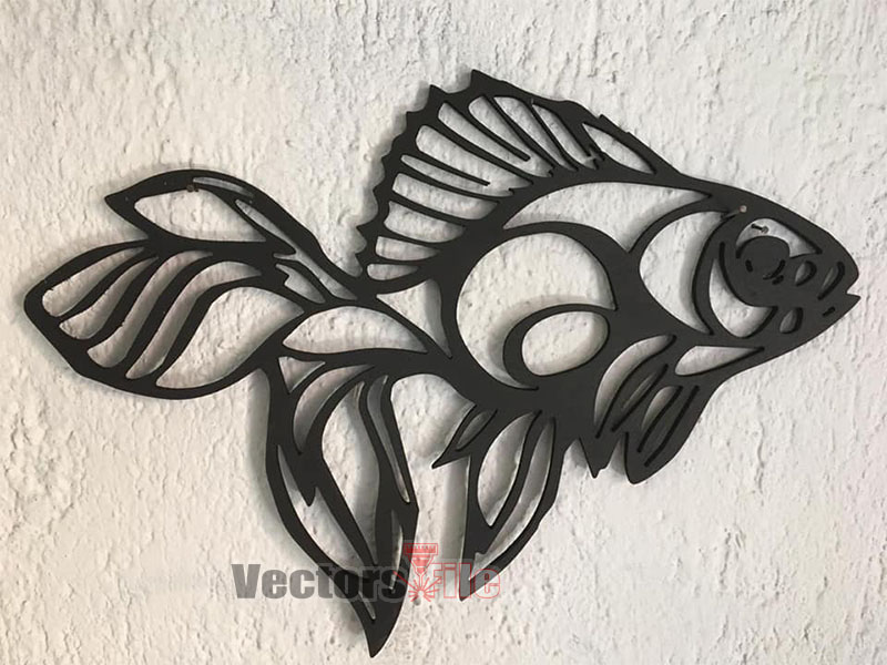 Laser Cut Goldfish Wall Art Decor Idea