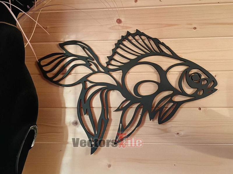 Laser Cut Goldfish Wall Art Decor Idea