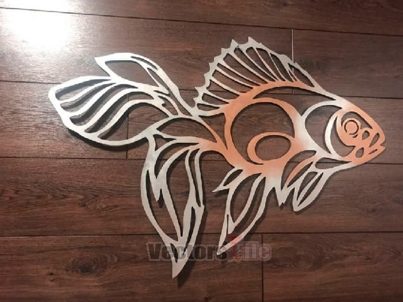 Laser Cut Goldfish Wall Art Decor Idea