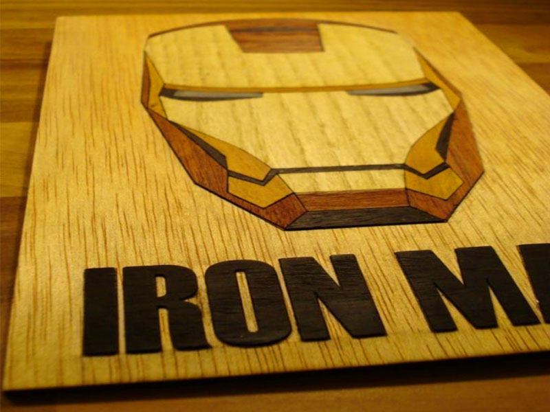 Laser Cut Iron Man Helmet Wall Art with Light DIY
