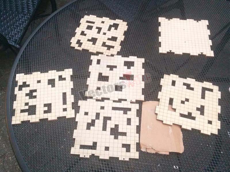 Laser Cut Minecraft Game Puzzle LED Night Light Lamp Box Design