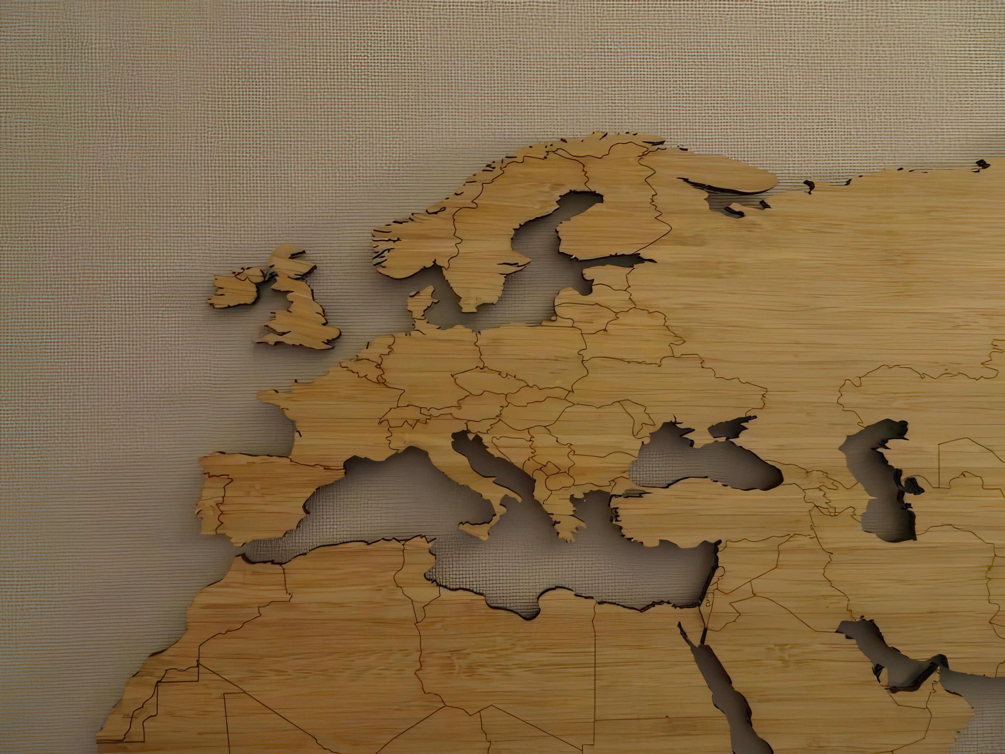 Laser Cut Wooden World Map Wall Art Decor Idea
