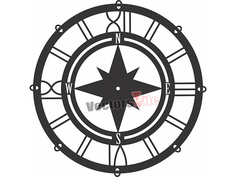 Laser Cut Roman Numeral Wooden Wall Clock Template