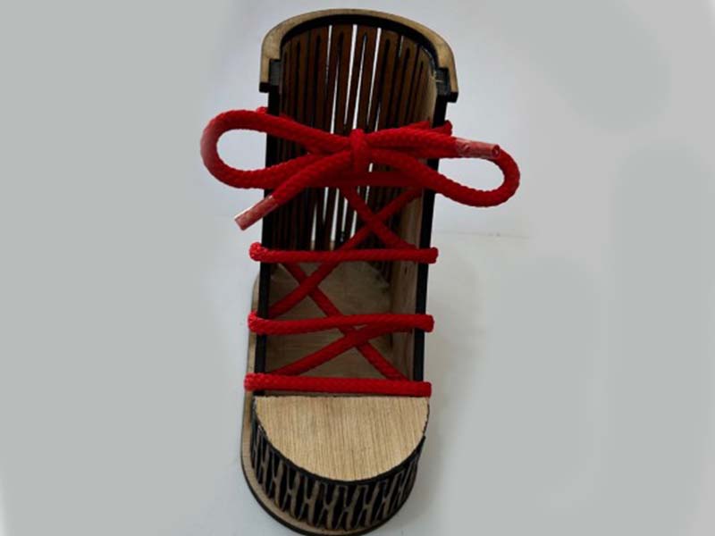 Laser Cut Wooden Boot Shape Pen and Pencil Holder