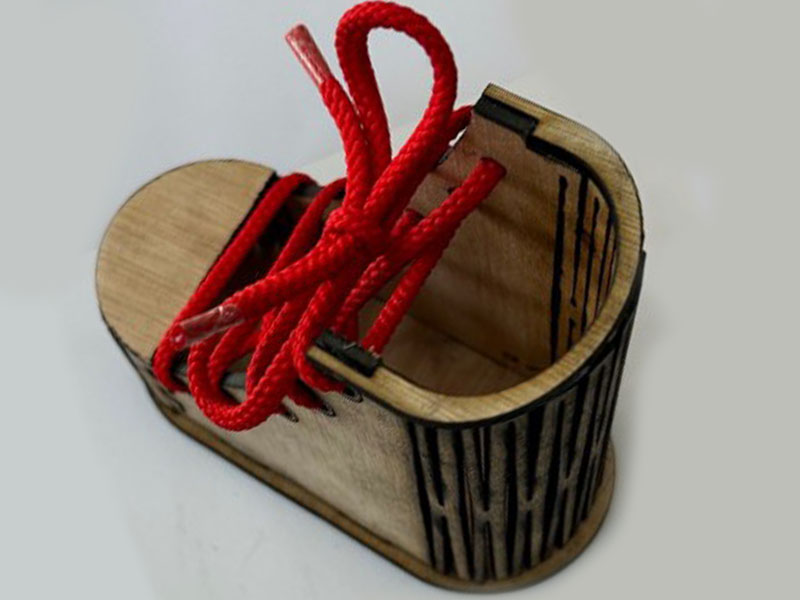 Laser Cut Wooden Boot Shape Pen and Pencil Holder