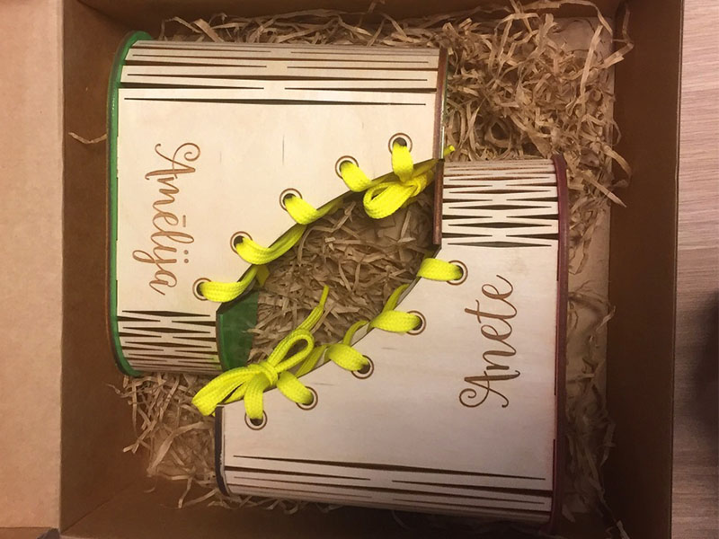 Laser Cut Wooden Boot Shape Pen and Pencil Holder