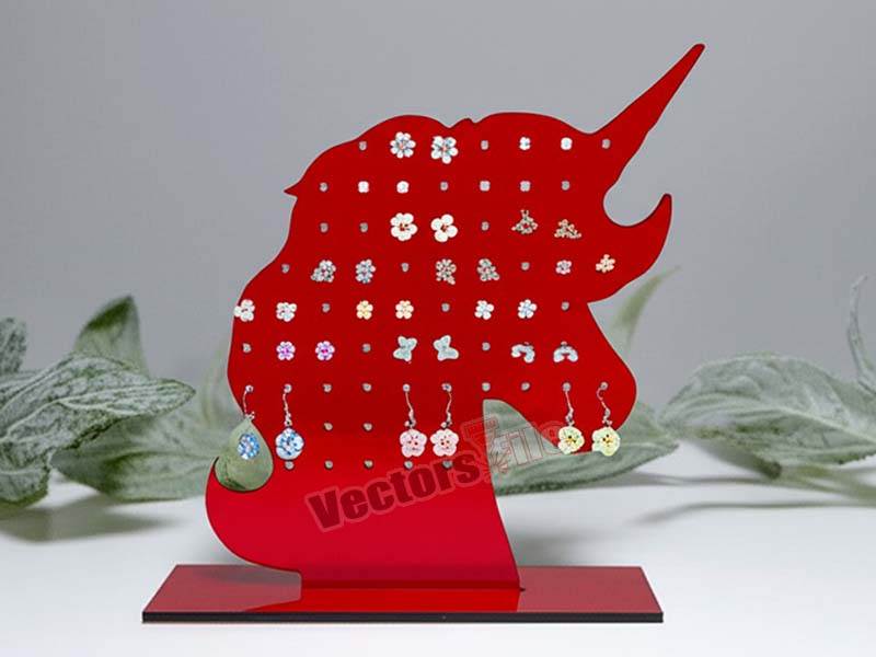 laser Cut Acrylic Unicorn Earring Stand Template