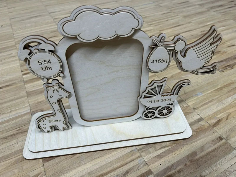 Laser Cut Photo Frame with Stand for Kids