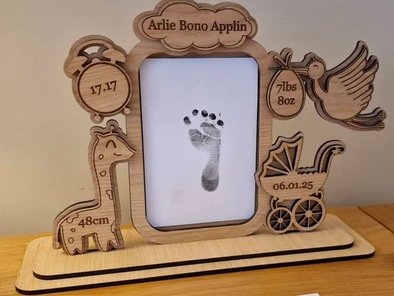 Laser Cut Photo Frame with Stand for Kids