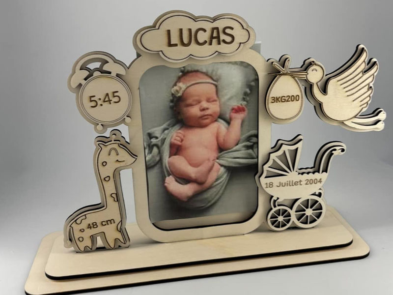Laser Cut Photo Frame with Stand for Kids