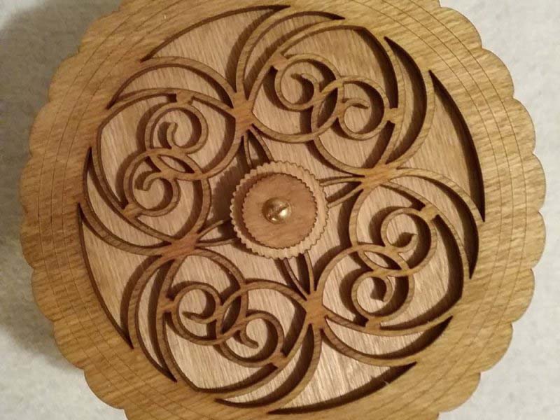 Laser Cut Round Gift Box Template Wooden Jewelry Box