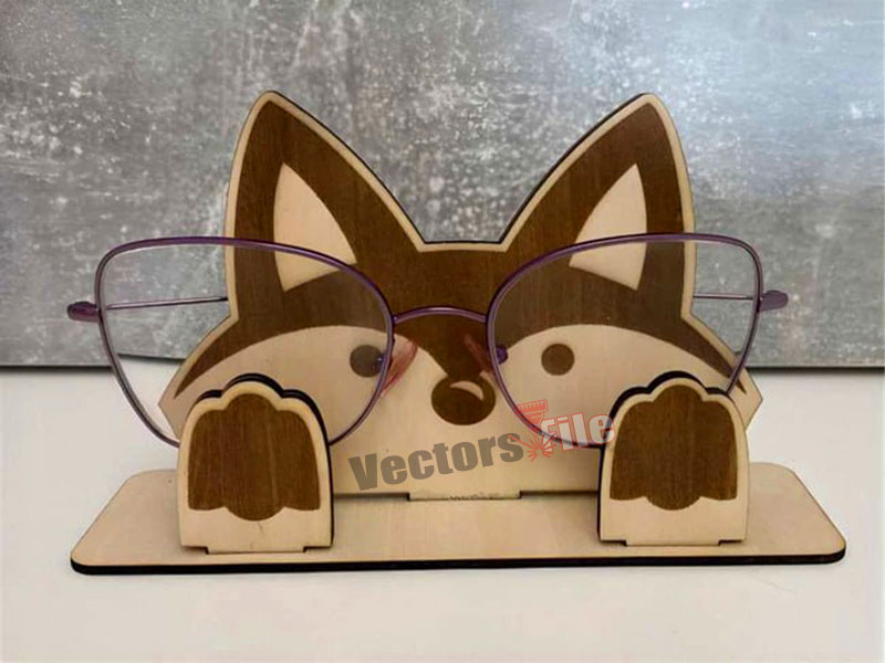 Laser Cut Wooden Fox Glasses Holder