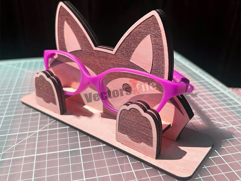 Laser Cut Wooden Fox Glasses Holder