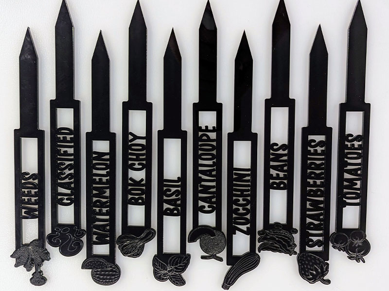 Laser Cut Acrylic Garden Marker Stakes Label Plants in Garden