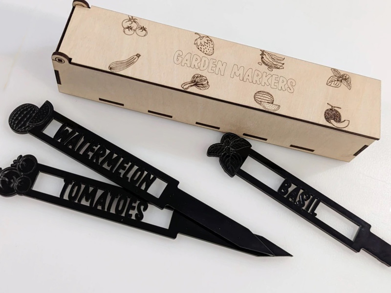 Laser Cut Acrylic Garden Marker Stakes Label Plants in Garden