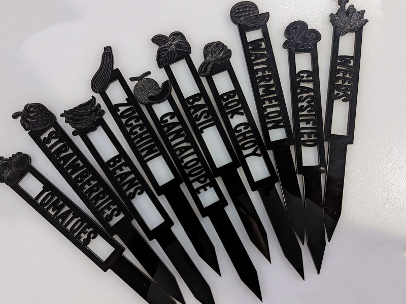 Laser Cut Acrylic Garden Marker Stakes Label Plants in Garden
