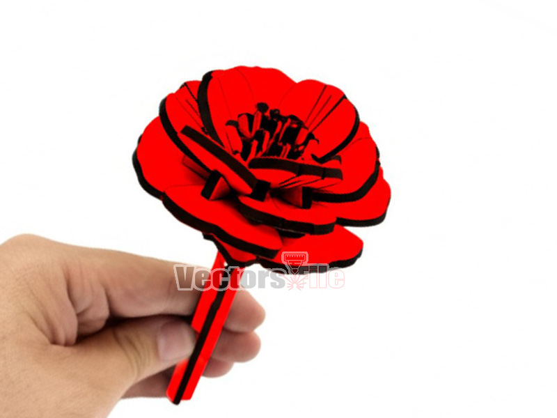 Laser Cut Acrylic 3D Flower Design Decor Idea