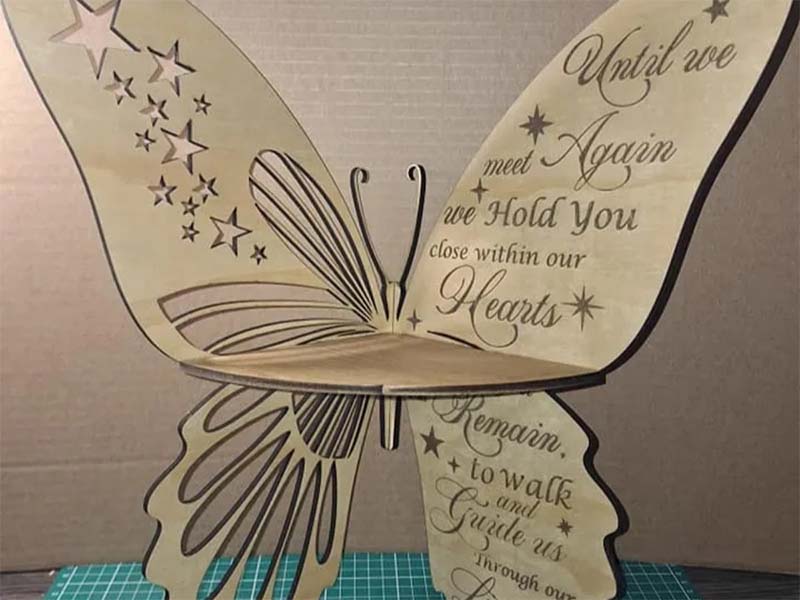 Laser Cut Butterfly Shape Corner Shelf Design