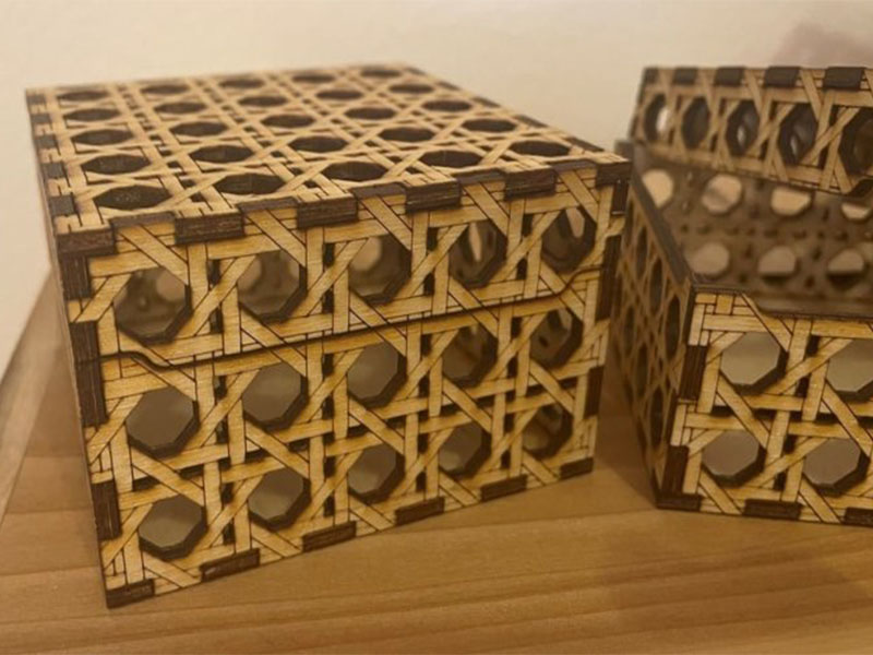 Laser Cut Wooden Grill Pattern Gift Box Design