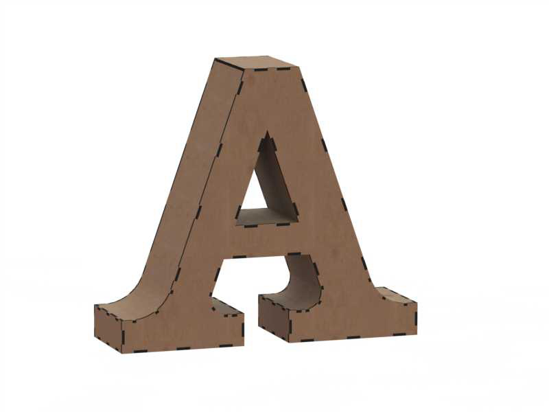 Laser Cut 3D Wooden Puzzle Alphabet Letters Model